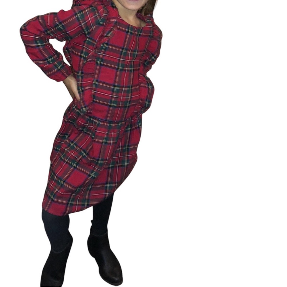 H&M Plaid dress with top ruffle detail